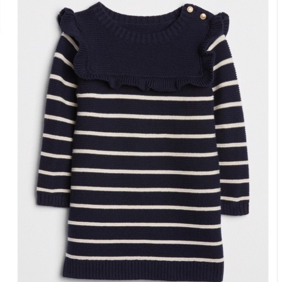 GAP Other - Baby Gap Cotton Sweater Navy White Dress Size 3-6M